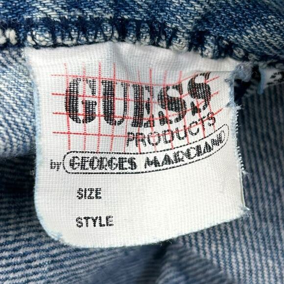 Vintage Guess Blue Back Pocket Denim Zip & Button Mini Skirt Womens 32 / US 10? - Picture 3 of 6